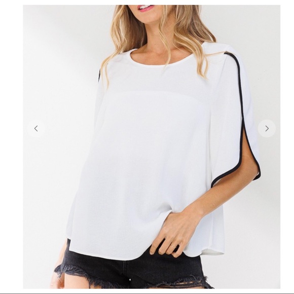 #09 Jamie Boho Color Block Butterfly Sleeve Top - Picture 4 of 5